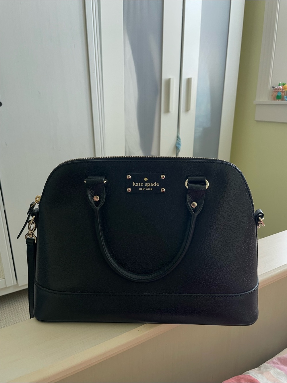 kate spade black leather bag